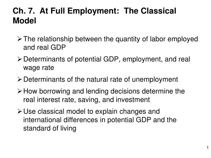 ch 7 at full employment the classical model n.