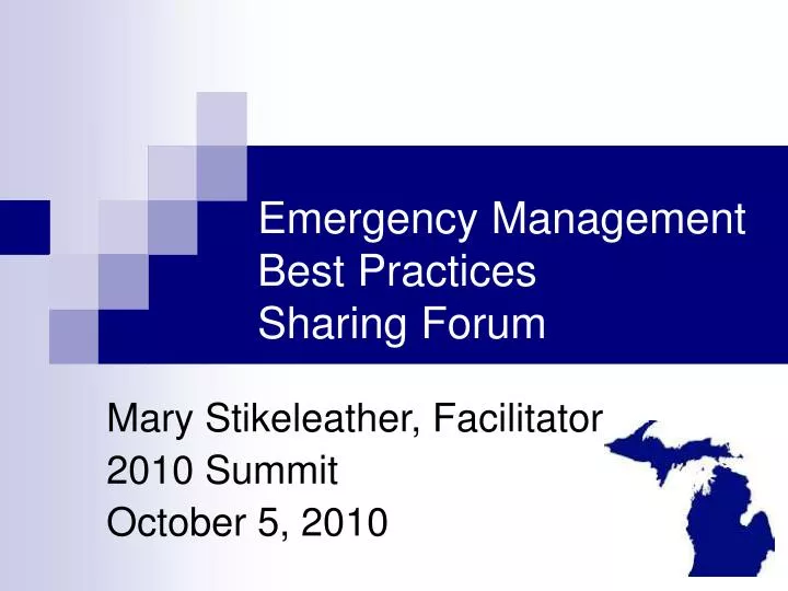 emergency management best practices sharing forum n.
