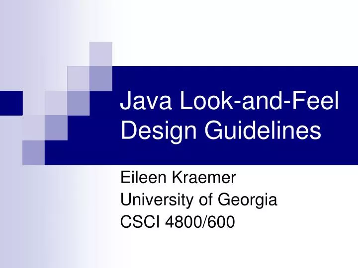 PPT - Java Look-and-Feel Design Guidelines PowerPoint Presentation ...