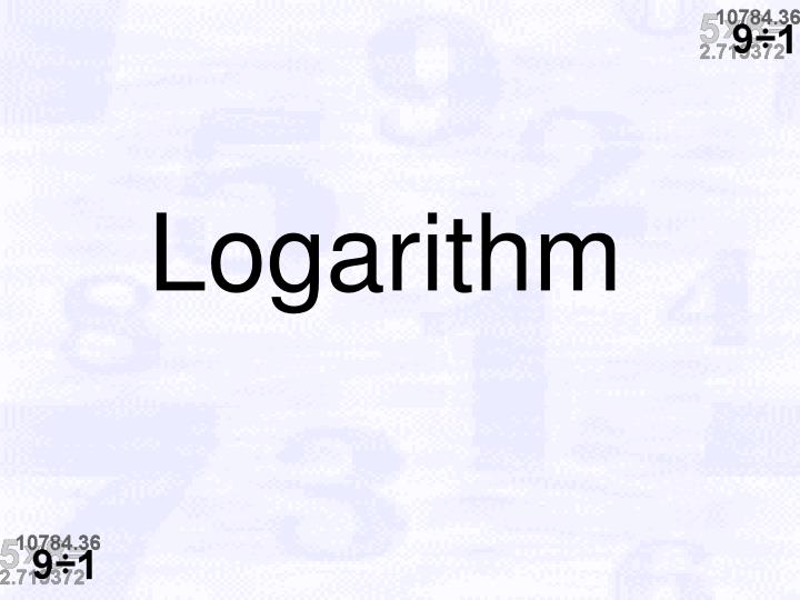 logarithm n.
