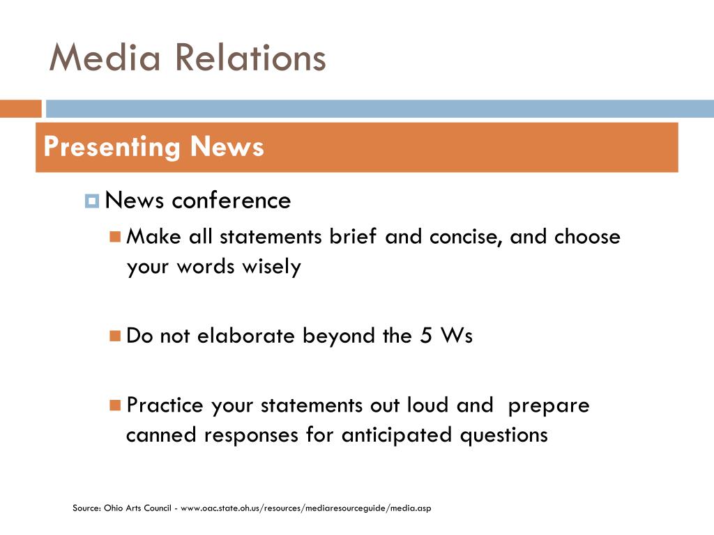 media relations training presentation