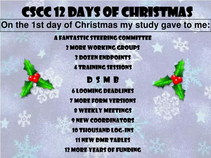 cscc 12 days of christmas n.