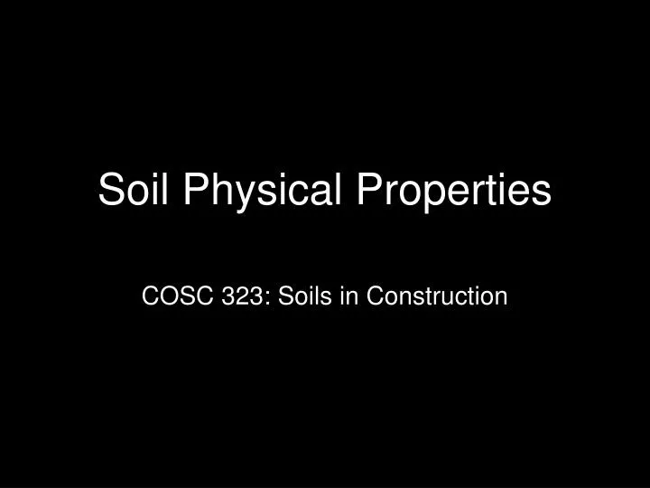 soil physical properties n.