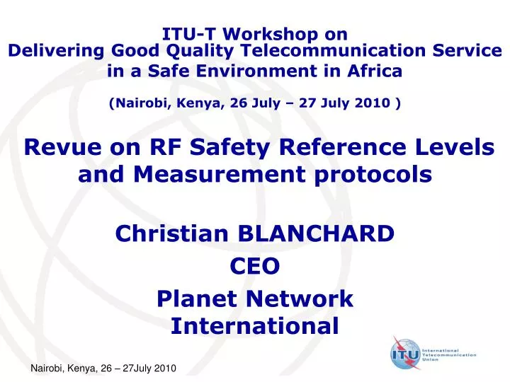 revue on rf safety reference levels and measurement protocols n.