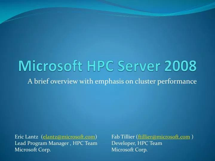 PPT - Microsoft HPC Server 2008 PowerPoint Presentation, free download ...