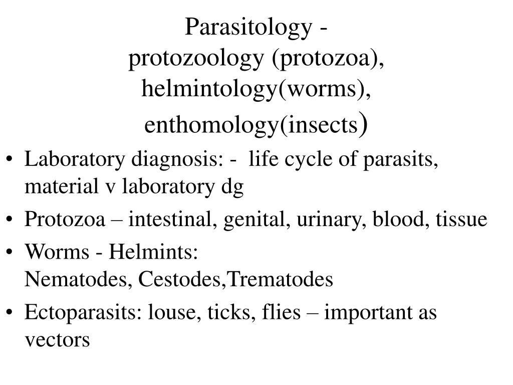 PPT - Parasitology - protozoology (protozoa), helmintology(wo ...