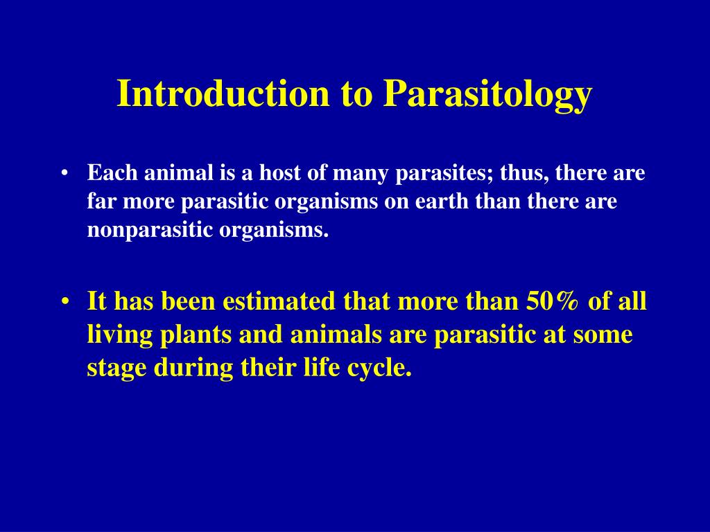 Introduction to Animal Parasitology