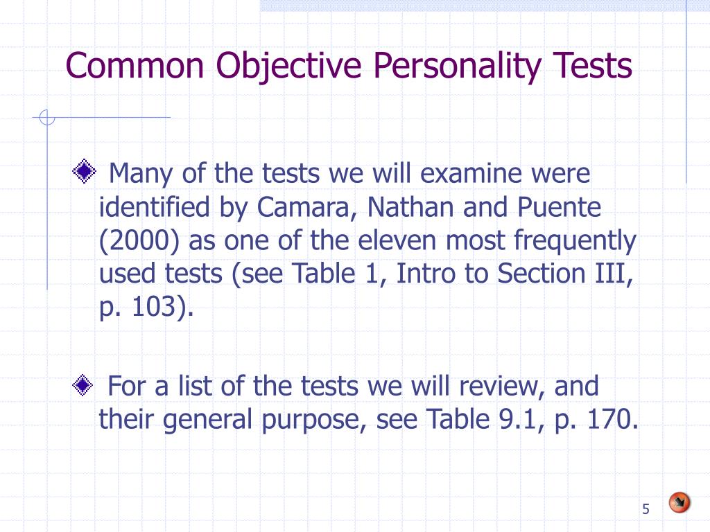 ppt chapter 9 clinical assessment powerpoint presentation objective personality tests