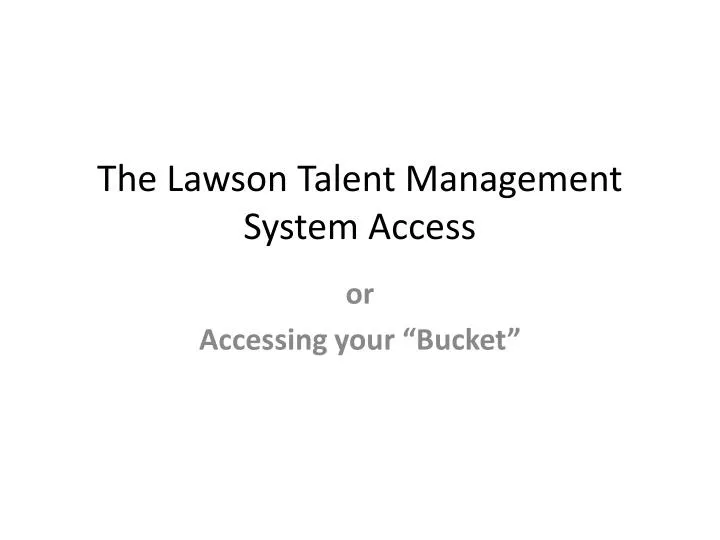 the lawson talent management system access n.