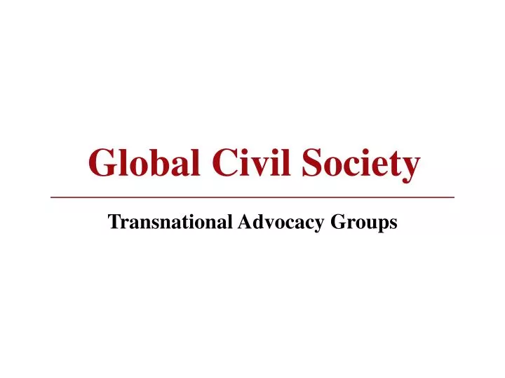 global civil society n.