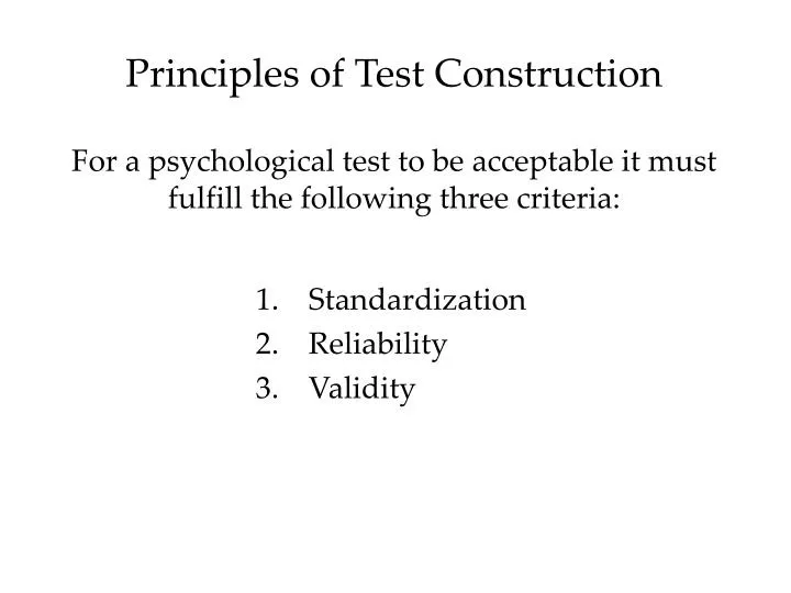 power point presentation on test construction