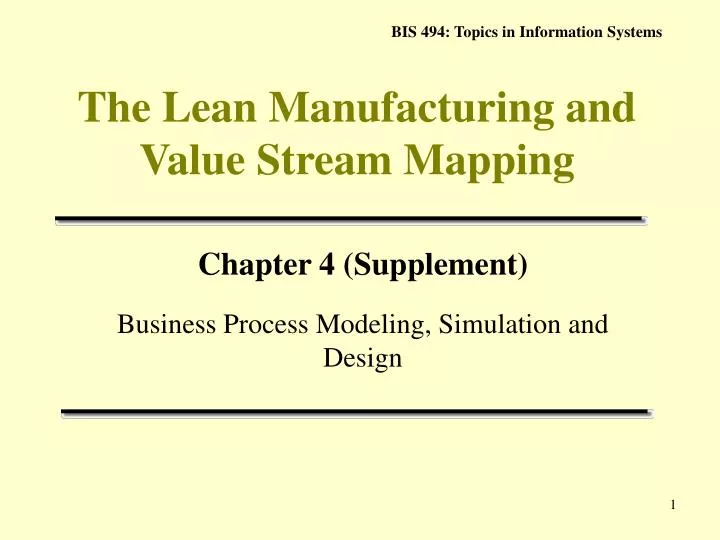the lean manufacturing and value stream mapping n.