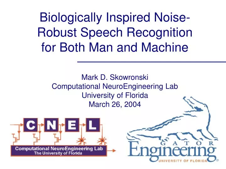 biologically inspired noise robust speech recognition for both man and machine n.