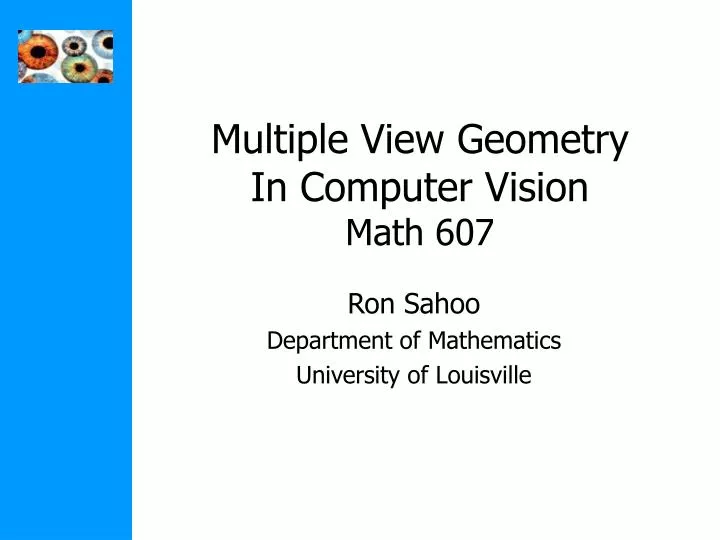multiple view geometry in computer vision math 607 n.