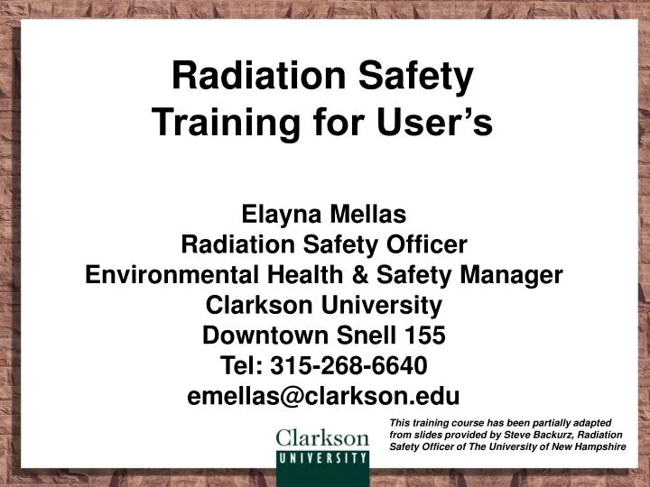 PPT Radiation Safety Training for User’s PowerPoint Presentation, free download ID430672