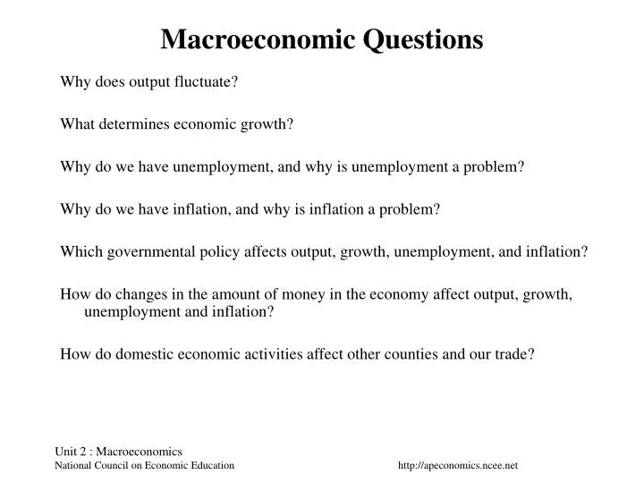 macroeconomic questions n.