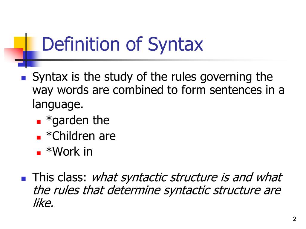 Ppt Syntax The Analysis Of Sentence Structure Powerpoint 6719