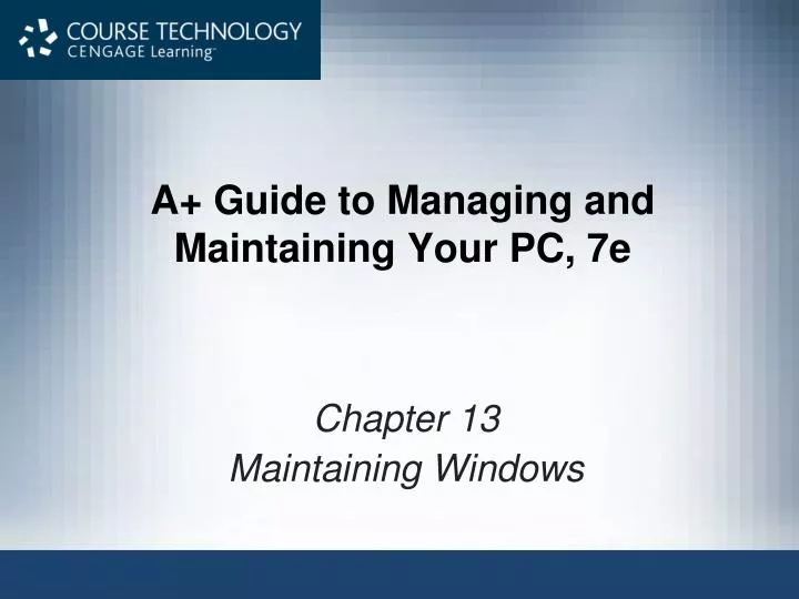 a guide to managing and maintaining your pc 7e n.