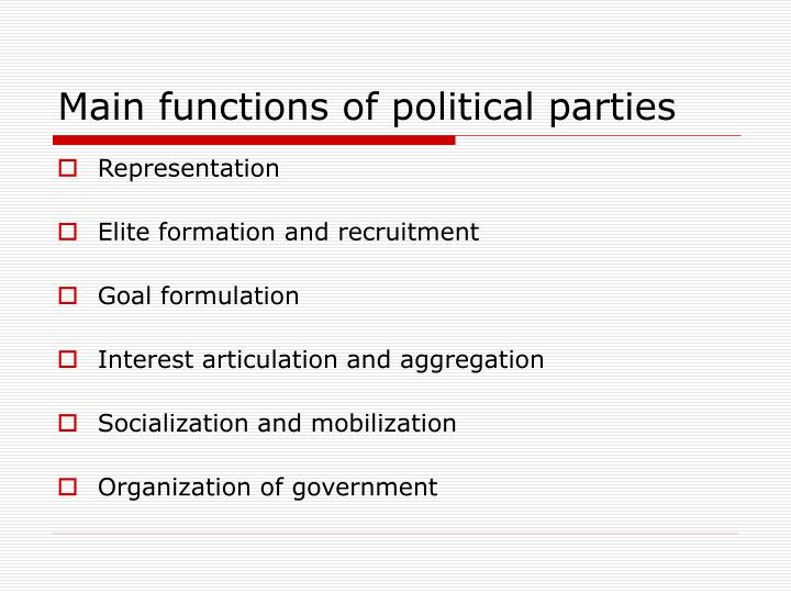   3 functions of political parties. Unit 3 Quiz. 20190306