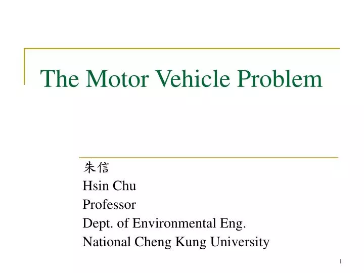 the motor vehicle problem n.