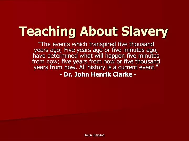 teaching about slavery n.