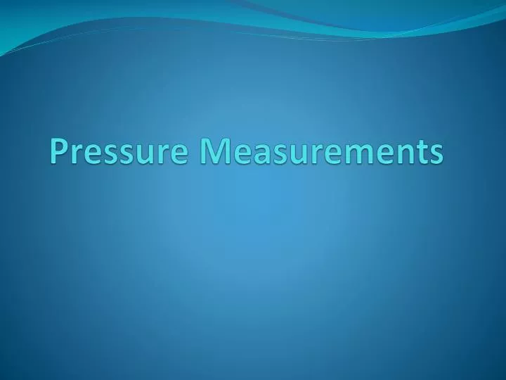 pressure measurements n.