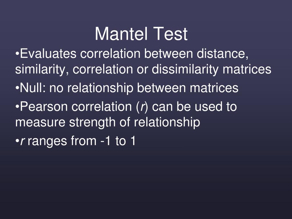 PPT - Mantel Test PowerPoint Presentation, free download - ID:433217