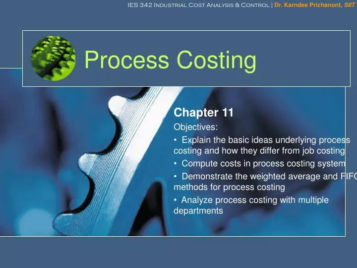 presentation of process costing