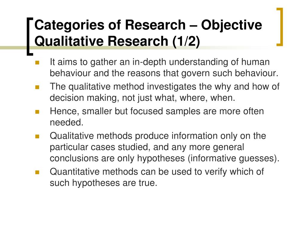 qualitative research objectives examples