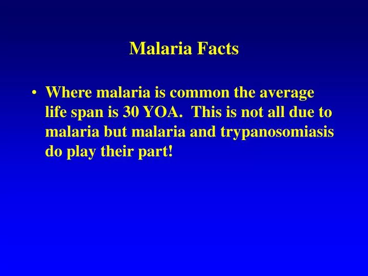 malaria facts n.