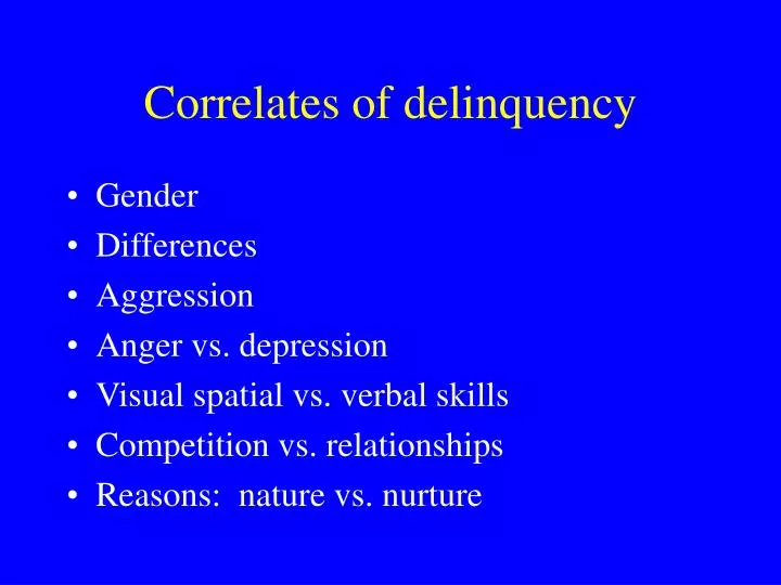 correlates of delinquency n.