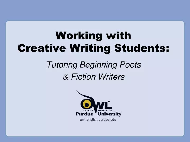 working with creative writing students n.