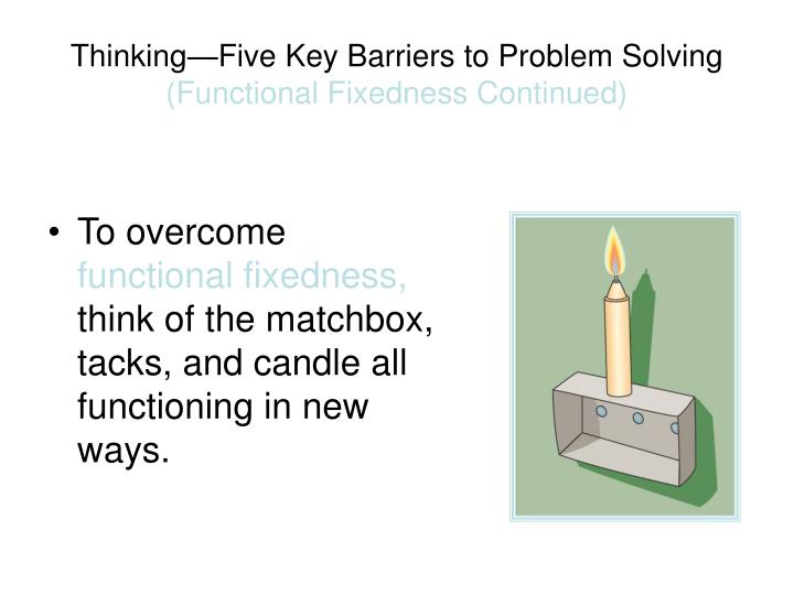 which of the following barriers to problem solving is defined as functional fixedness which of the following barriers to problem solving is defined as functional fixedness