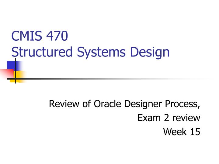 cmis 470 structured systems design n.