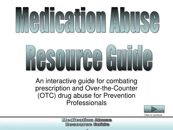 medication abuse resource guide n.