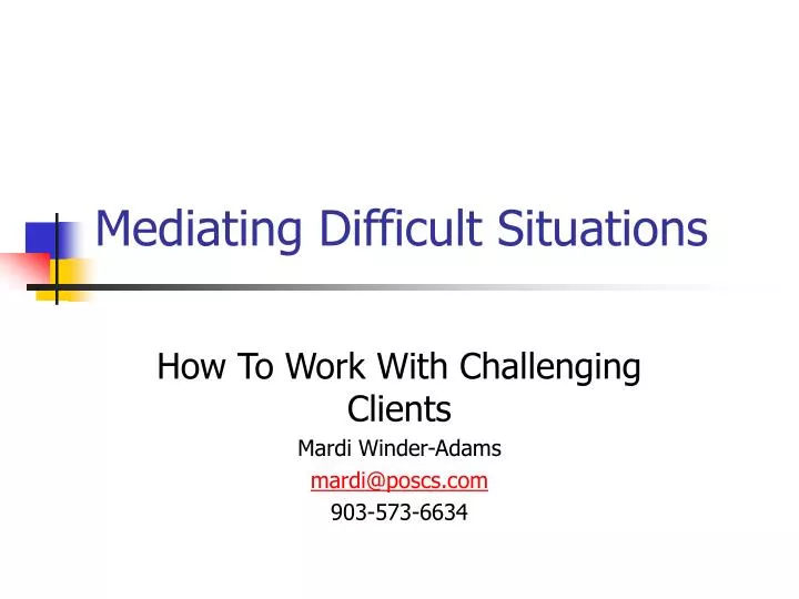 mediating difficult situations n.