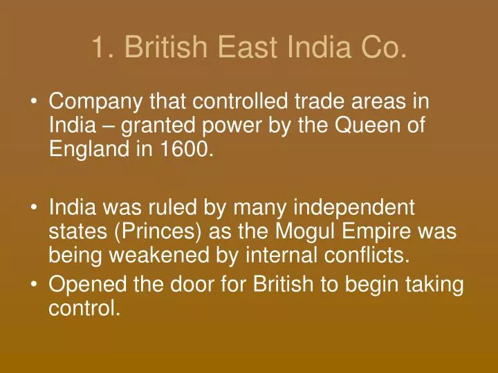 1 british east india co n.