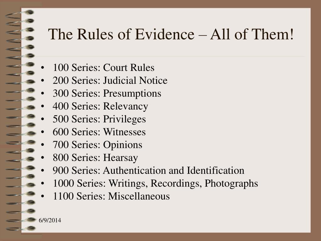 rules on presentation of evidence