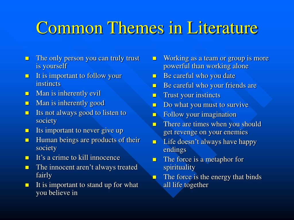 essay about themes in literature