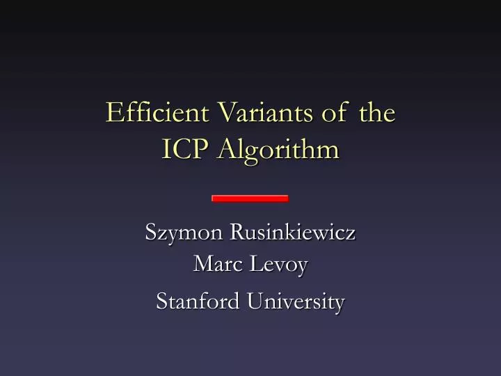 efficient variants of the icp algorithm n.