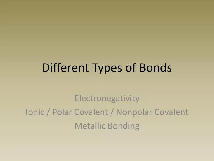 different types of bonds n.