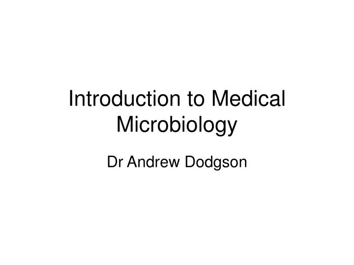 introduction to medical microbiology n.