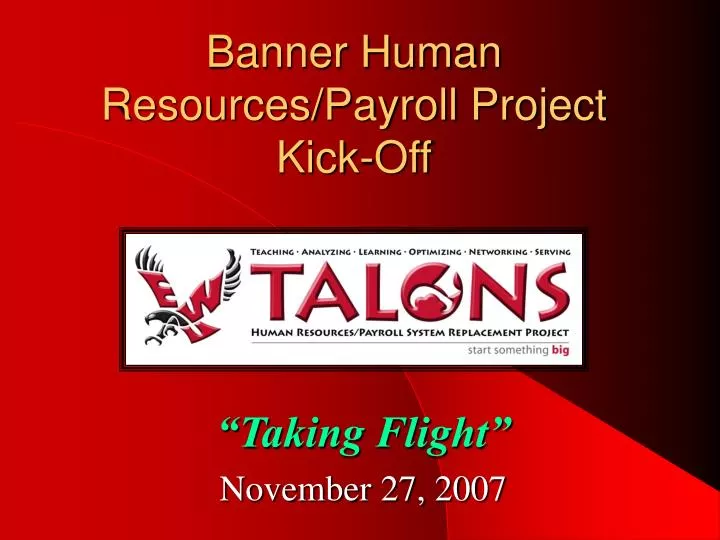 banner human resources payroll project kick off n.