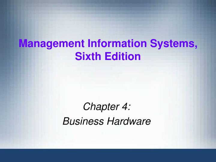 management information systems sixth edition n.