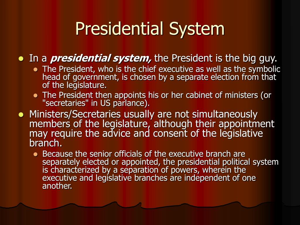 presidential system vs parliamentary