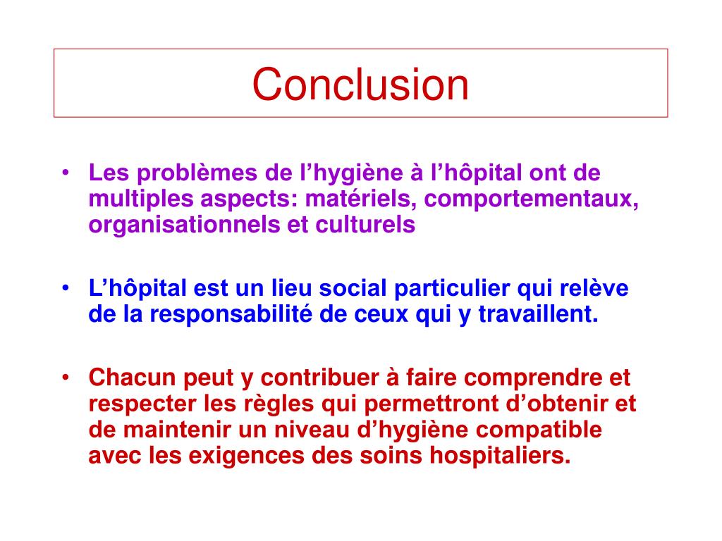PPT - Problématique de l’hygiène en milieu hospitalier PowerPoint