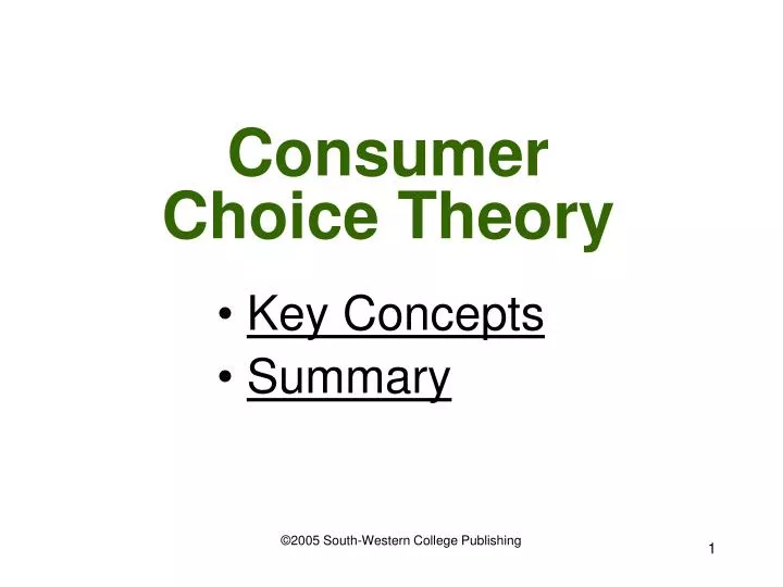 consumer choice theory n.