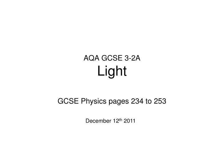 aqa gcse 3 2a light n.