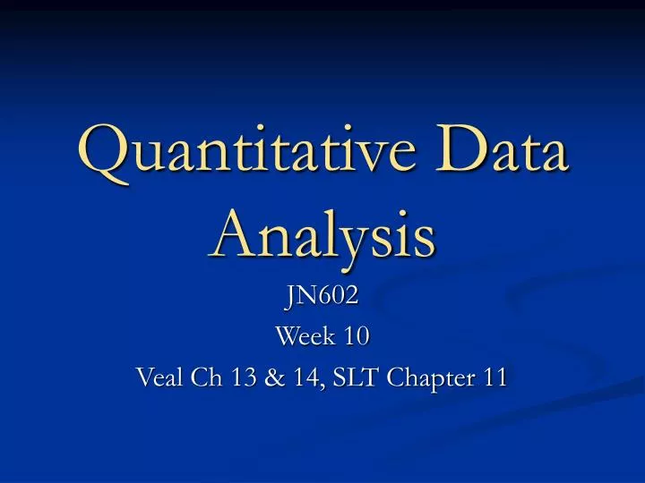 quantitative data analysis n.