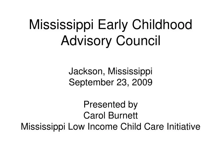 mississippi early childhood advisory council n.
